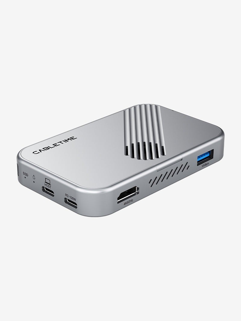 CABLETIME 7-IN-1 MAGNETIC USB-C HUB WITH SSD ENCLOSURE COMPATIBLE WITH IPHONE 17 16 15 PRO MAX MACBOOK PRO AIR, IPAD PRO - Image 1